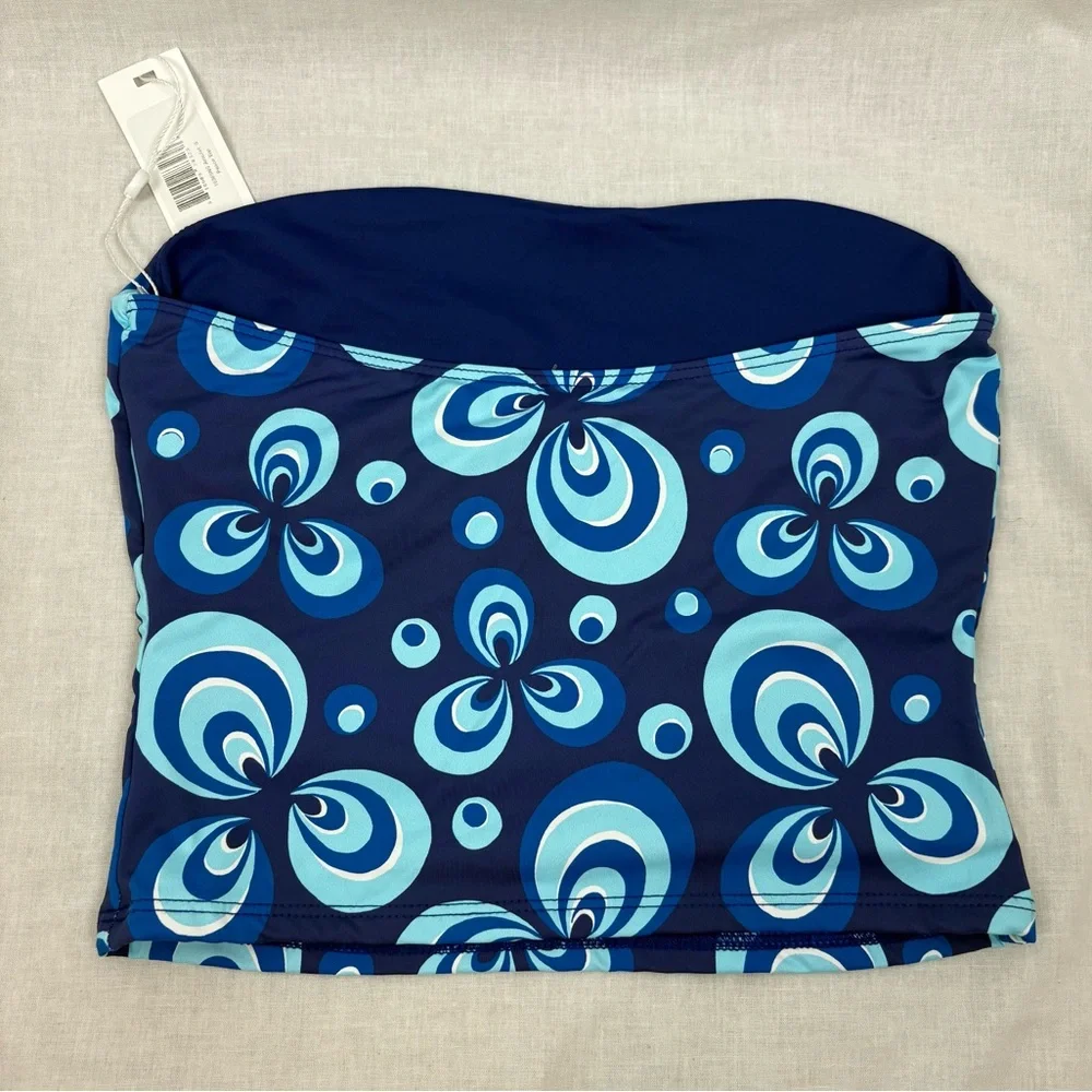 NWT Frankies Bikinis Peace Strapless Bikini Top Amulet